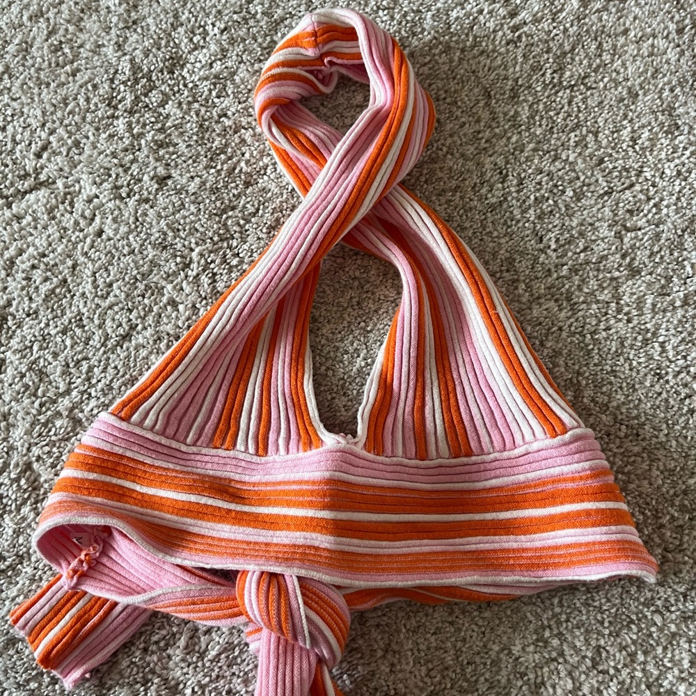 Striped Pink and Orange Top